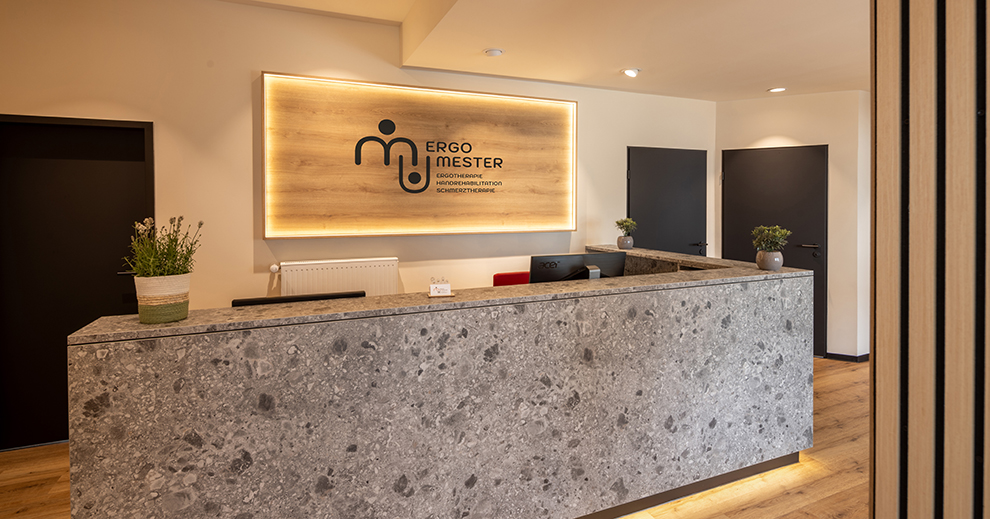 Foto von der Rezeption der Ergotherapie Mester
